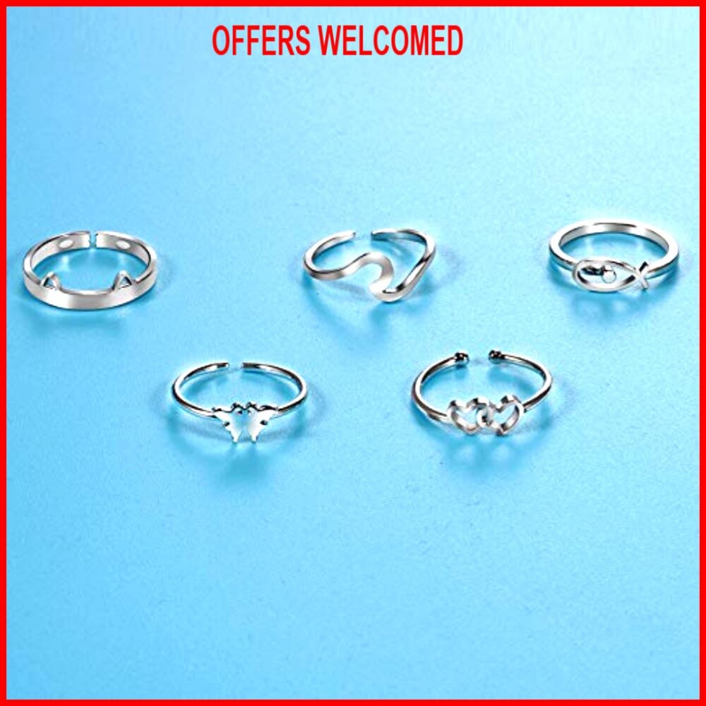 20-Piece Adjustable Stackable Rings Set For Women… - image 5